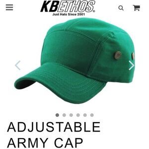 KBEthos Adjustable Army Cap 5 Panel Twill Military Hat Kelly Green NEW NWT